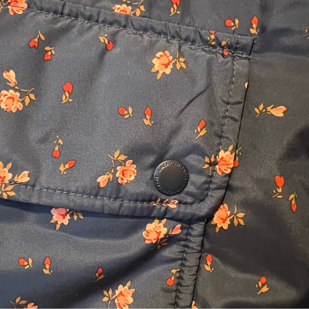 American Eagle Outfitters AEO reversible floral print jacket Sherpa Large - Picture 2 of 7